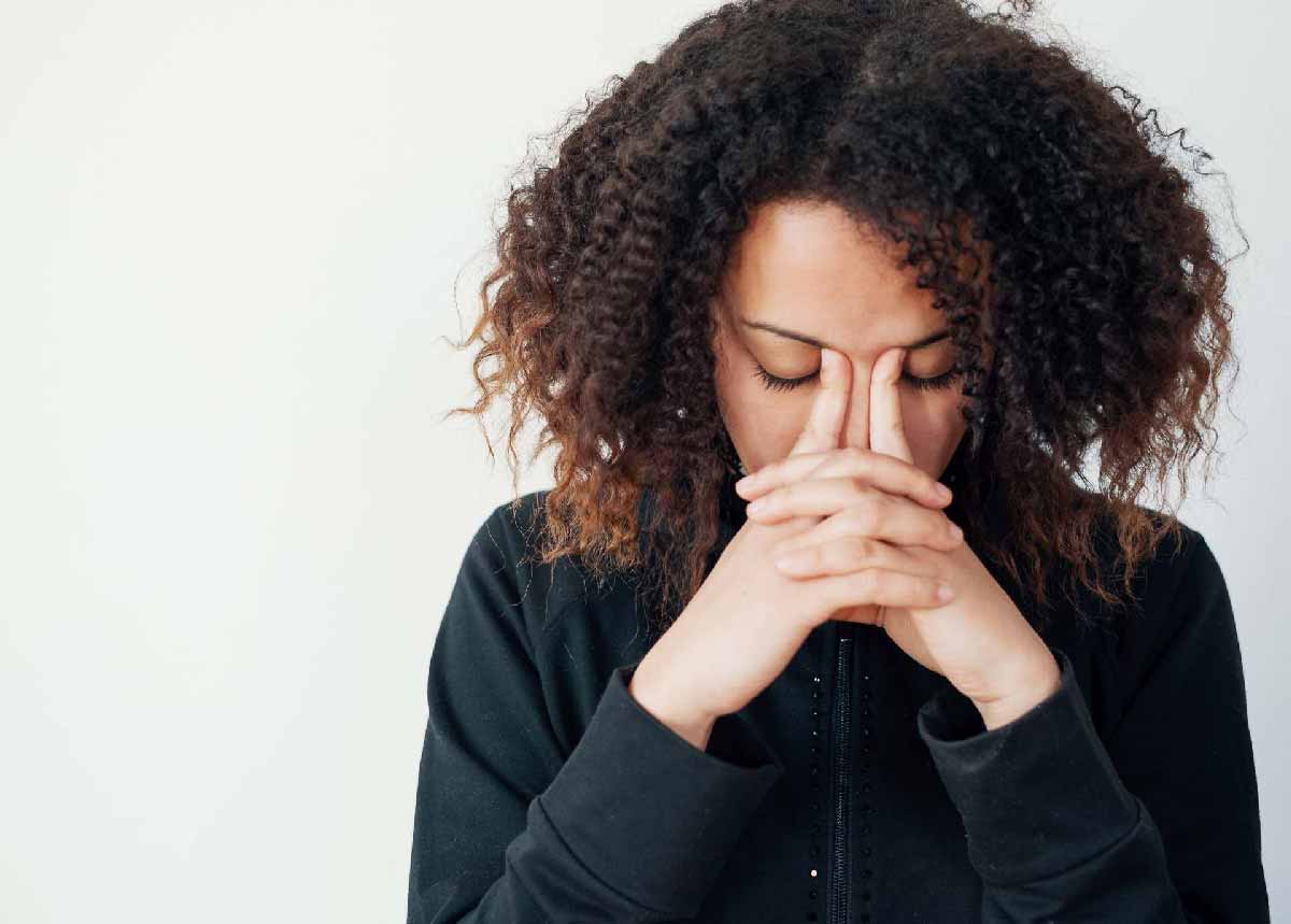 A women feeling stressed